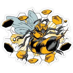  Crazy Angry Wasp Bee Car Bumper Sticker Decal 4.5x3.5 