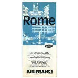 Air France Brochure & Map of ROME 1962