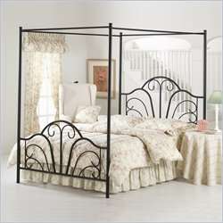 Hillsdale Dover Black Metal Canopy Bed  