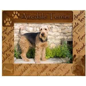  Airedale Terrier: 5 X 7 Engraved Alderwood Picture Frame 
