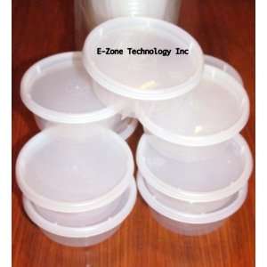 50 Sets 8oz Plastic Soup /Deli Food Containers with Lids:  