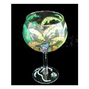  Party Palms Design   Hand Painted   Grande Goblet   17.5 