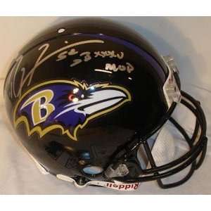  Ray Lewis Autographed Helmet   Authentic: Sports 