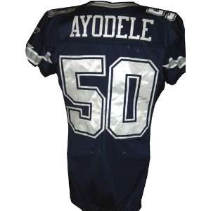  Akin Ayodele #50 2006 Cowboys Game Used Navy Jersey (Size 
