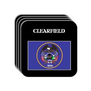 US State Flag   CLEARFIELD, Utah (UT) Set of 4 Mini Mousepad Coasters