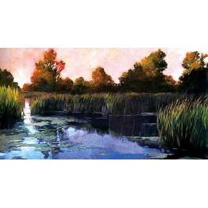 : Philip Craig: 36W by 18H : The Lily Pond CANVAS Edge #5: 3/4 L&R 
