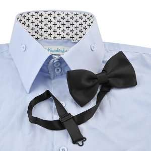    Mens Fashion Style Satin Bow Tie Cravat, Black 