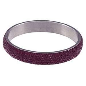    Stainless Steel Dark Purple Crystal Bangle Bracelet: Jewelry