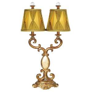  Golden Capiz Two Arm Table Lamp