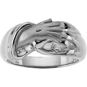  14K White Gold Hand of Christ Ring Jewelry