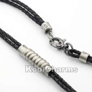 Fashion New Mens Metal Rings Surfer Leather Rope Necklace Chain LP100 