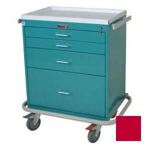   Anesthesia Cart, Key Lock Standard Package , Red: Everything Else