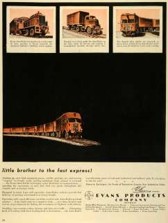 1943 Ad Evans Products Co Auto Railer Locomotives Train Railroad Rail 