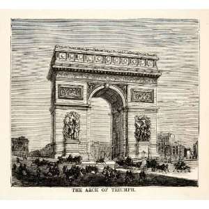  1871 Wood Engraving Arch Triumph Architecture Paris France 