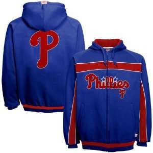   Phillies Royal Blue Felt Applique Full Zip Hoody Sweatshirt: Sports