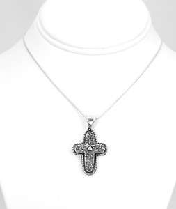 Sterling Silver Angels Cross Pendant Taxco Mexico  
