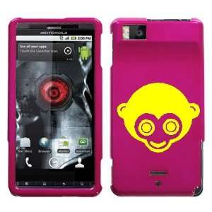  MOTOROLA DROID X YELLOW MONKEY ON A PINK HARD CASE COVER 