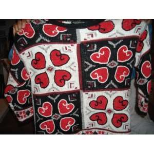  Valentines Day Heart Sweater Ladies Apparel Size Medium 