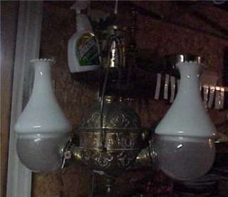 old kerosene oil double angle hanging lamp  