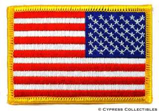 AMERICAN FLAG EMBROIDERED PATCH iron on REVERSED USA  