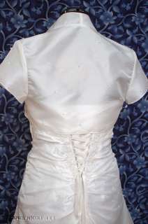 Lt Ivory Beaded Strapless Wedding Dress NWOT w Bolero  