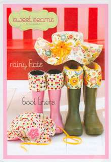 Rainy Hats & Boot Liners  Quilt Pattern Sewing Children, Baby Adult 