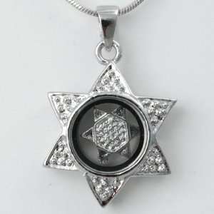  Silver Internal Spinning Circle in Star of David 