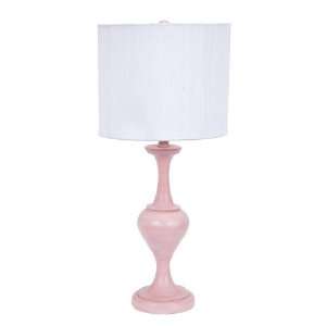  Large Curvature Lamp in Pink with White Drum Shade: Home 