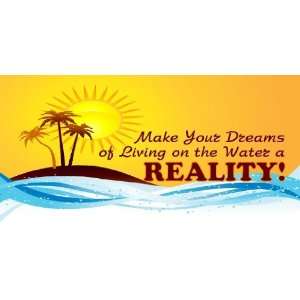  3x6 Vinyl Banner   Real Estate Specialized Living On Water 