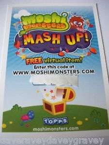 MOSHI MONSTERS CARD MASH UP ONLINE CODE X 4 CODES  