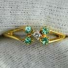 9k Gold Natural Top Emerald Diamond Ladies Wedding Ring  