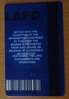 Die Hard Movie Prop ID Card John Mcclane Detective LAPD  