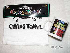 OVER THE HILL   CRYING TOWN / COFFEE MUG GIFT SET  