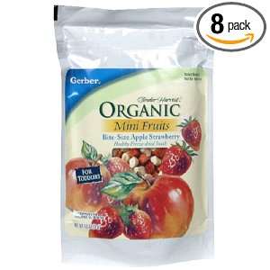 Gerber Organic Minis, Apple And Strawberry, 1 Ounce Pouches (Pack of 8 