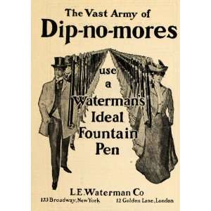  1902 Ad Watermans Ideal Fountain Ink Pen Men Women Army 
