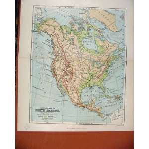  North America C1888 Map Chambers Encyclopaedia Print
