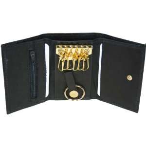  100% Genuine Leather Key Holder Black #312CF: Office 