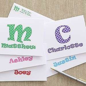   Alphabet Name Personalized Note Cards for Kids