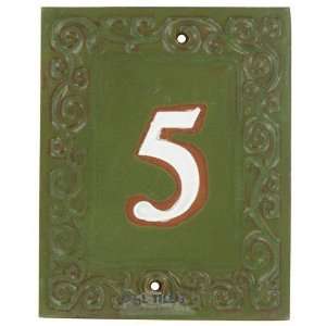   Swirl house numbers   #5 in pesto & marshmallow: Home Improvement