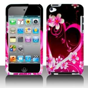 Ipod Touch 4 4G Purple Love Case Cover Protector with Pry Opening Tool 