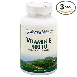  California Health Vitamin E, 400 IU, 100 Softgels (Pack of 