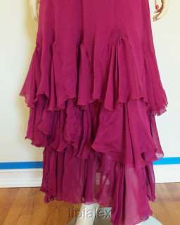 4695 New Auth.Fabulous GUCCI Magenta Silk Tiered Gown Dress Sz.40 