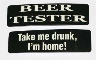 BEER TESTER & FUNNY Drunk Motorcycle Helmet Stickers  