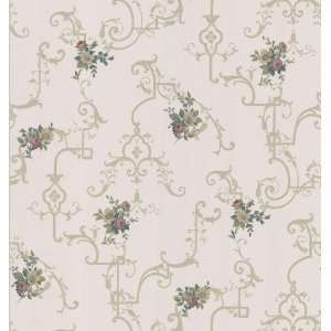   Vintage Legacy III Damask Rose Wallpaper, 20.5 Inch by 396 Inch, Red