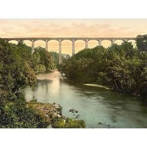 Vintage Travel Poster   Pontycysylltau Aqueduct Llangollen Wales 24 X 