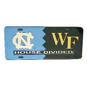  North Carolina/Wake Forest House Divided Auto Tag Sports 