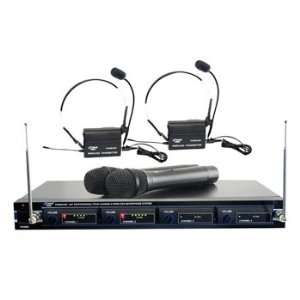   Pyle PDWM4300 4 Mic VHF Wireless Rack Mount Microphone System By PYLE
