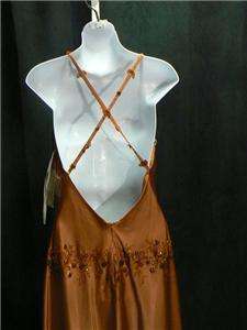 NEW BRONZE LONG MOTHER OF BRIDE EVENING GOWN size 7/8  