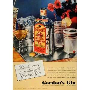  1937 Ad Gordons Distilled Dry Gin Grain Alcohol Drinks 