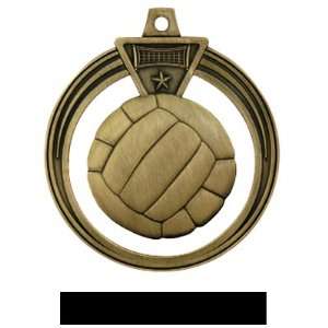 Eclipse Custom Volleyball Medal GOLD MEDAL / BLACK RIBBON 2.5 ECLIPSE 